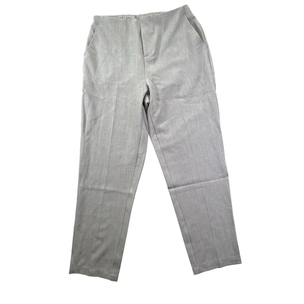Halara Mid Rise Pocket Casual Tapered Pants Ankle Length Light Gray Small